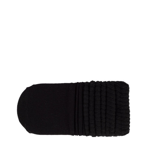 Black medium scrunch crew sock with ribbed cuff
