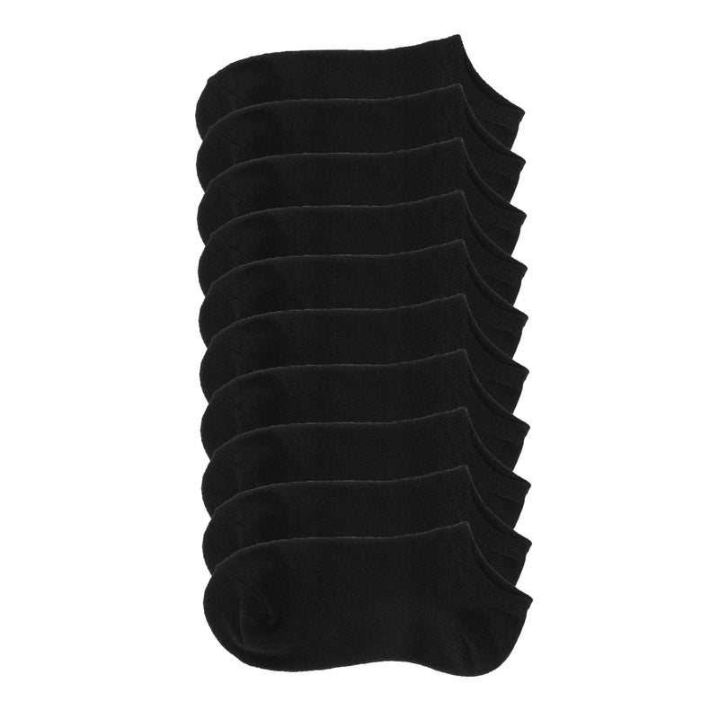 Black no-show socks, 10-pack