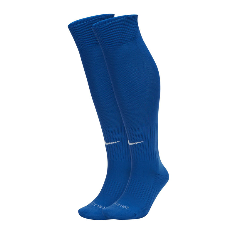 2-pack Nike Academy OTC crew soccer socks, varsity blue with white Swoosh