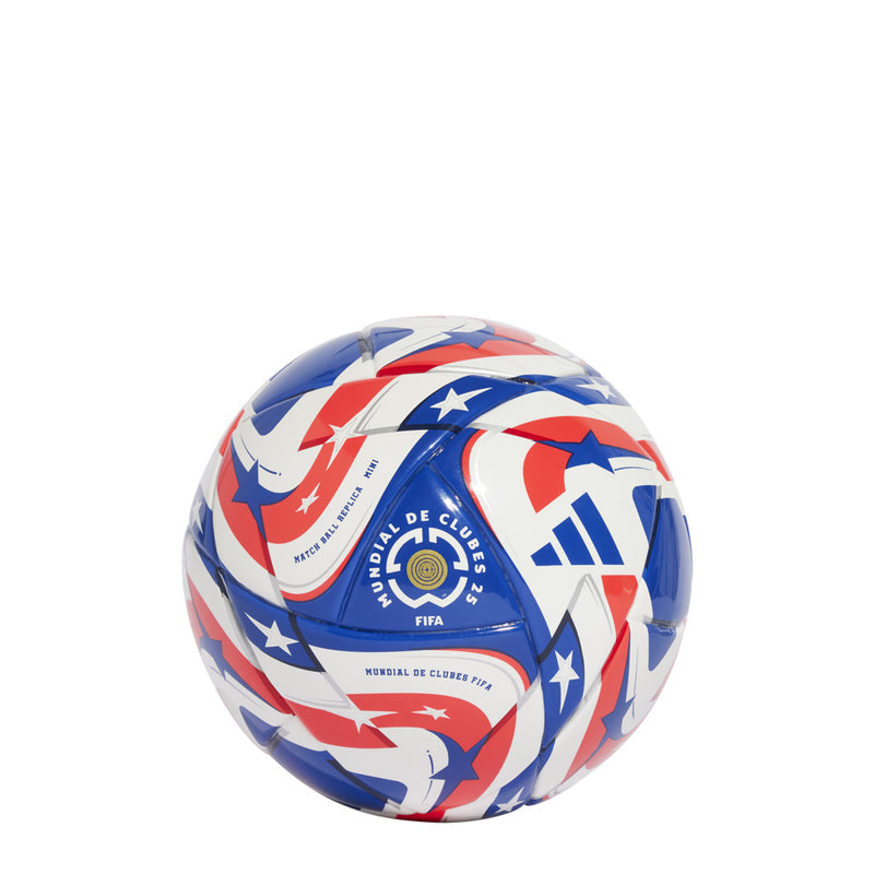 FIFA Club World Cup mini soccer ball with blue panel, FIFA crest, and stars