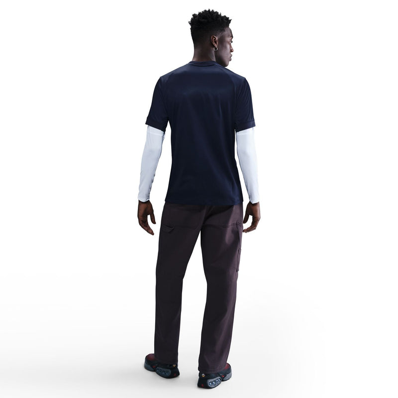 Men's PSG stadium home jersey back view, navy with white sleeve cuffs