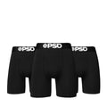 Men's 3-pack cotton-blend boxer briefs, black with elastic waistband PSD logo
