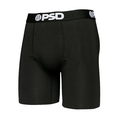 Black cotton-blend boxer briefs with logo waistband and contoured front