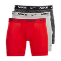 3-pack boxer briefs, red with Nike logo waistband, cotton-stretch boxer cut