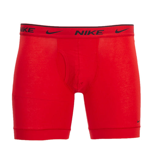 3-pack boxer briefs, bright red with Nike logo waistband, contoured fly