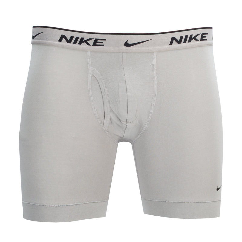 3-pack boxer briefs, light gray with Nike logo waistband, cotton stretch brief