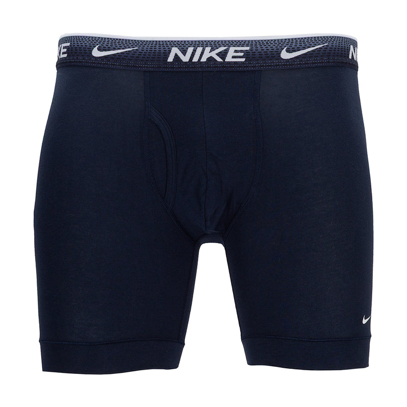Dark navy stretch cotton boxer briefs with NIKE logo waistband and contoured front