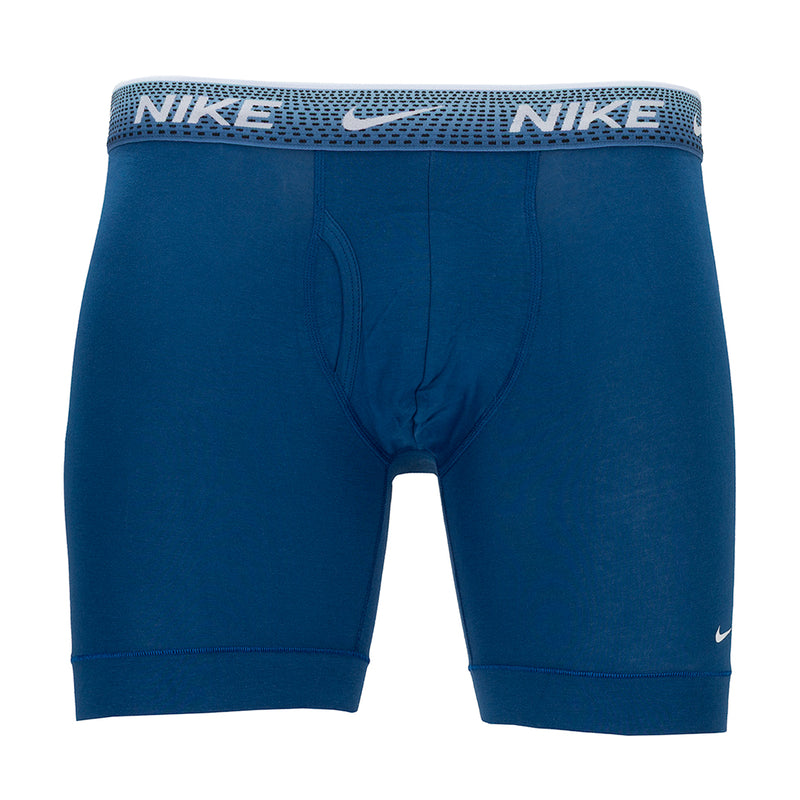 Blue stretch cotton boxer briefs with NIKE logo waistband and contoured front