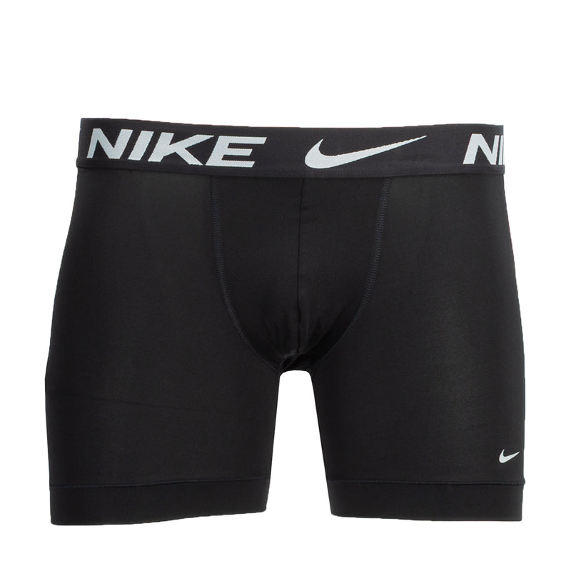 Men's black boxer briefs with NIKE logo waistband and small side swoosh