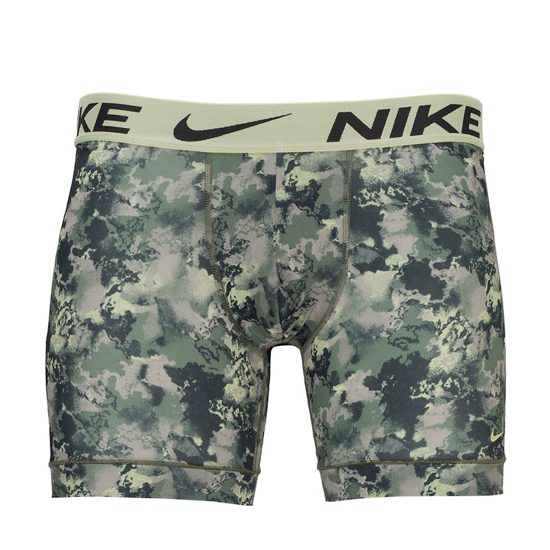 Green camo Nike boxer briefs with elastic waistband and V-shaped pouch