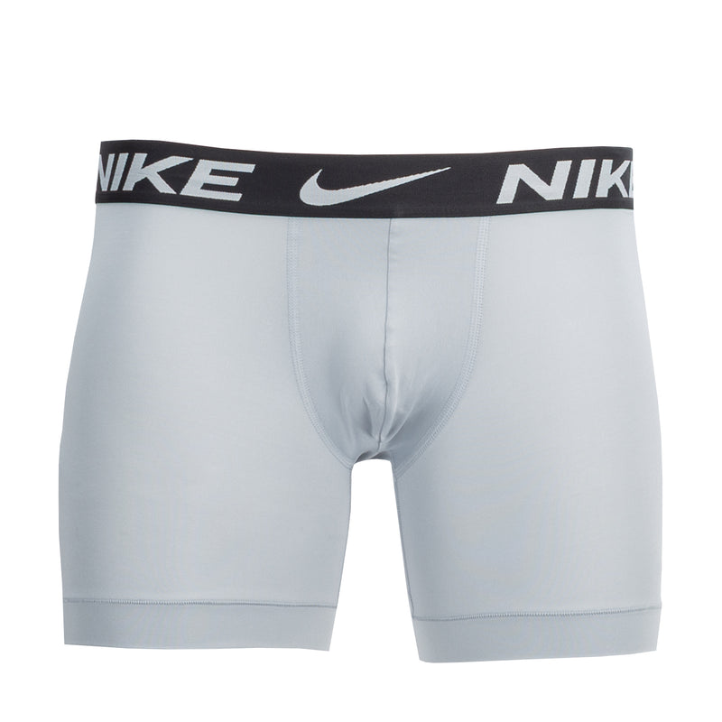Men's light gray boxer briefs with NIKE logo waistband and side swoosh