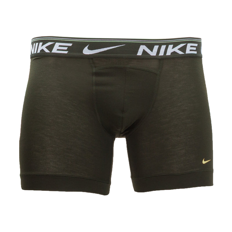Dark solid boxer briefs with elastic Nike waistband and swoosh