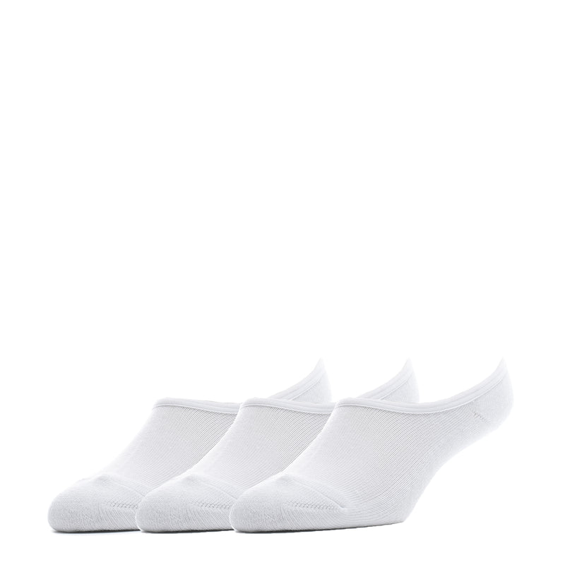 3-pack medium hidden cushion liner no-show socks, white, low cut