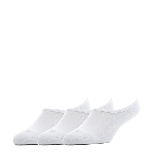3-pack medium hidden cushion liner no-show socks, white, low cut