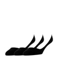Three-pack medium no-show ped socks in black, three pairs