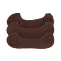 3-pack medium pedi liner socks, chocolate brown, cushioned no-show foot (3 pairs)