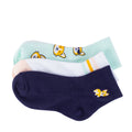 3-pack quarter socks set with navy and mint corgi embroidery, ribbed knit cuffs