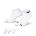 3-pack no-show socks, white with JORDAN logo and black heel/toe trim