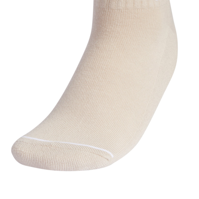 High-quarter cushioned sport sock, light beige knit with reinforced toe