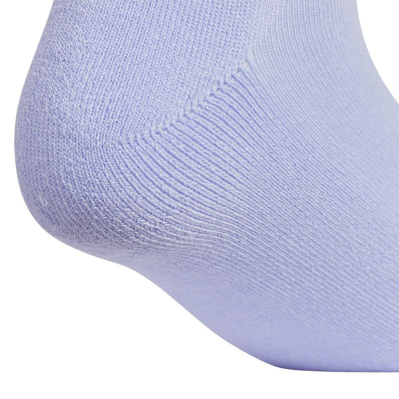 Light purple high-quarter sport sock with cushioned heel and reinforced knit texture