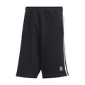 Men's black adidas 3-Stripe shorts with three white side stripes