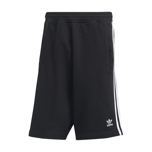 Men's black adidas 3-Stripe shorts with three white side stripes