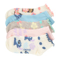 Kids Lilo & Stitch short socks, 5-pack, multi-pastel with ruffled lettuce trim