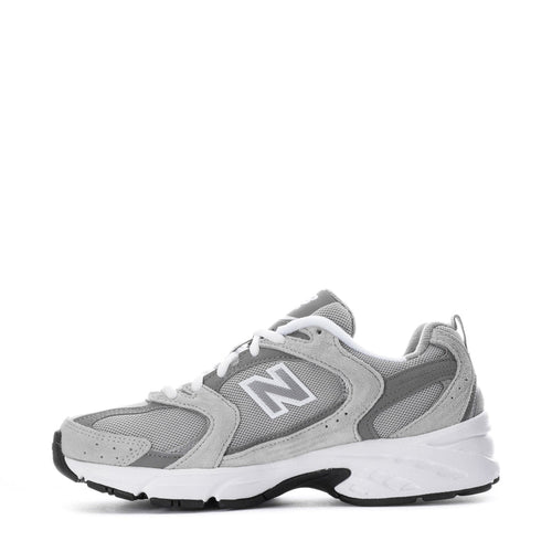 Women's wide gray New Balance 530 sneaker, lace-up, N emblem on side