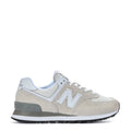 Women's New Balance 574 wide sneakers, mesh and suede-look panels, side 'N' logo.
