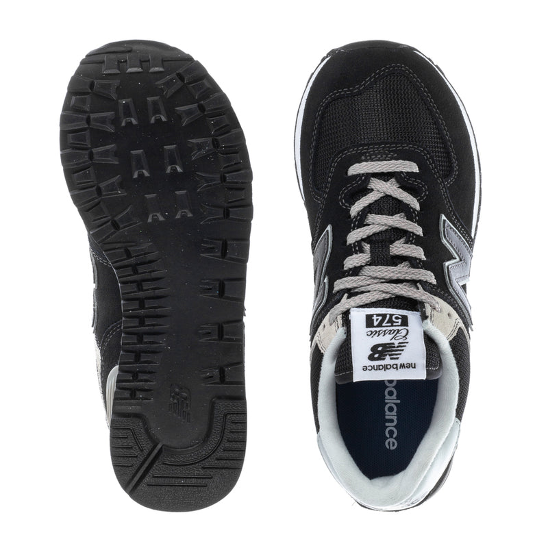 Women's New Balance 574 sneakers, treaded outsole and padded heel collar