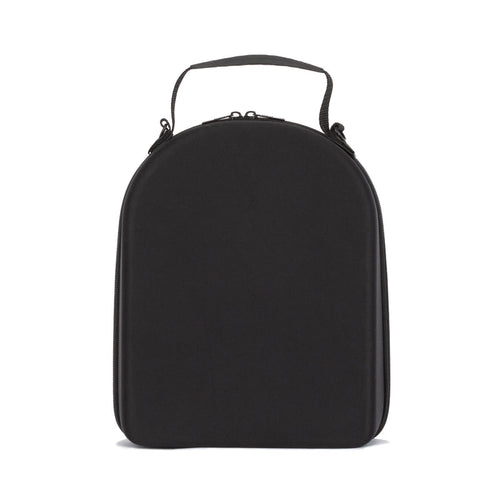 Black cap carrier case with rounded shape and top carrying handle
