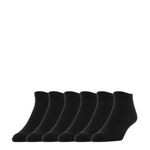 6-pack no-show socks, black, extra large