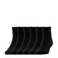 Black extra-large quarter crew socks, 6-pack set