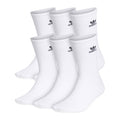 6-pack white crew socks with adidas logo at the cuff