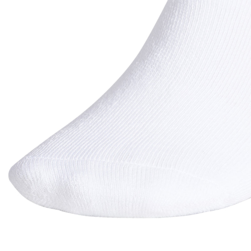 White no-show sock with ribbed knit and smooth toe