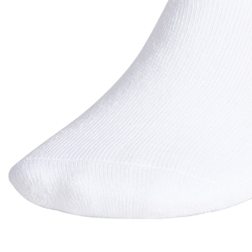 White no-show sock with ribbed knit and smooth toe
