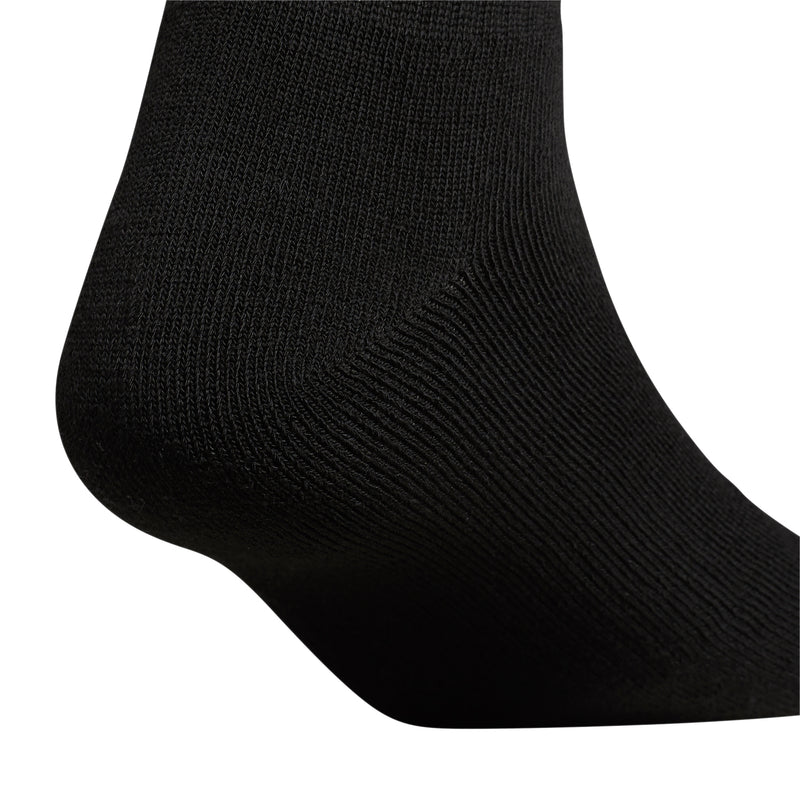 Black quarter crew sock close-up of textured knit and heel area