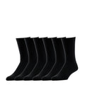 Pack of black crew work socks, six pairs