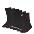 Black crew socks set with red Jordan logo on toes and cuffs