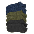 6-pack medium no-show socks: navy, olive, charcoal, cushioned foot