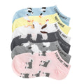 6-pack medium no-show socks with pastel farm animal print, cushioned heel and toe