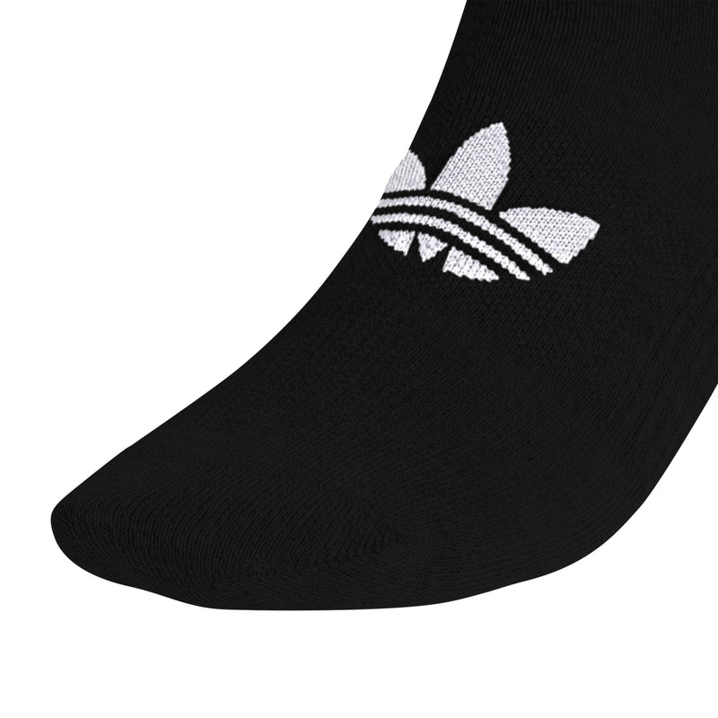 Black no-show sock with white athletic logo