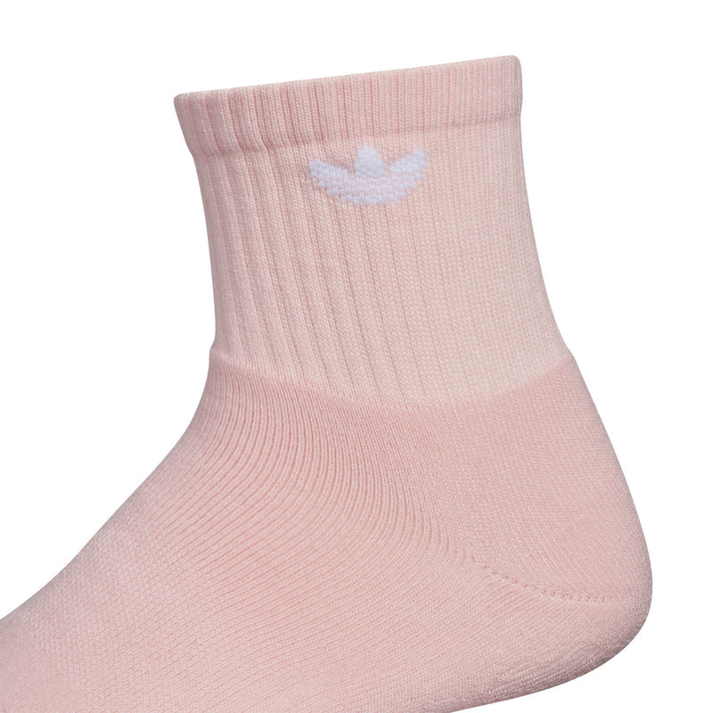 Medium quarter crew sock in sandy pink, cuff with trefoil logo