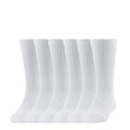 6-pack small crew socks, white ribbed knit with crew height