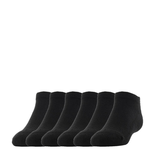 6-pack small black no-show ankle socks, cushioned knit