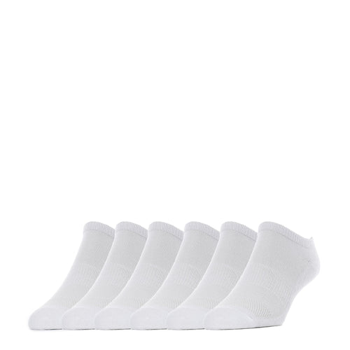 6-pack small no-show socks, white, set of six ankle-height pairs