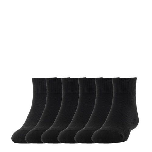 6-pack black quarter-length socks