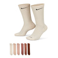 Crew socks, light beige knit with black Nike swoosh at cuff