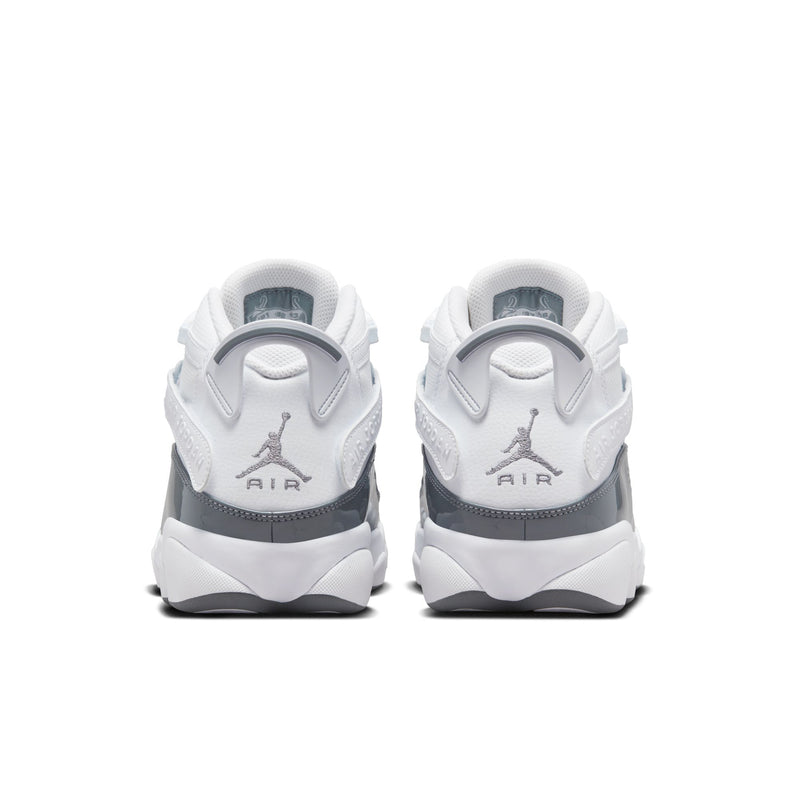 Men's high-top sneakers heel view, AIR branding on collar with cool grey accents