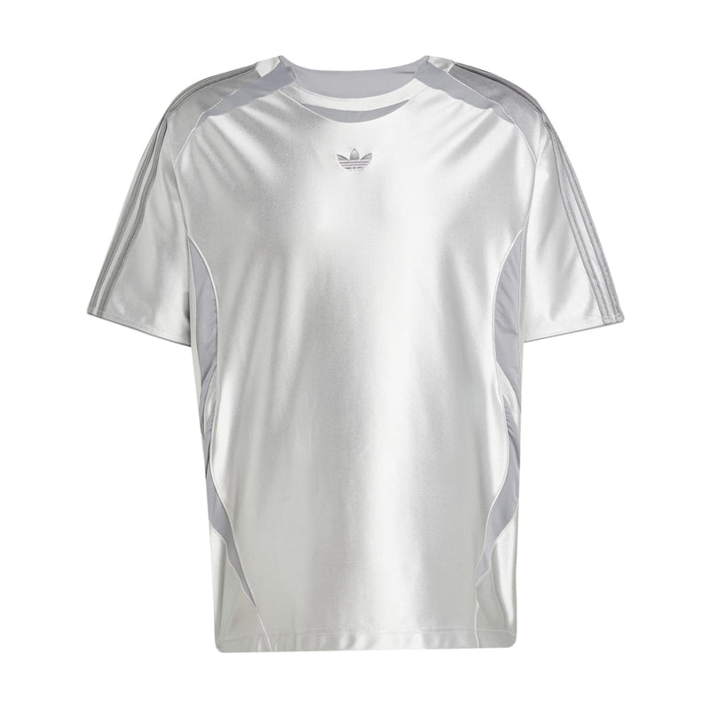 Men's light grey Adicolor tee with small trefoil logo at chest